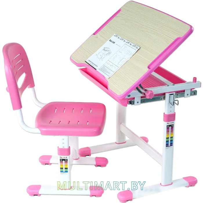 Стол-парта + стул Fun Desk Piccolino PINK